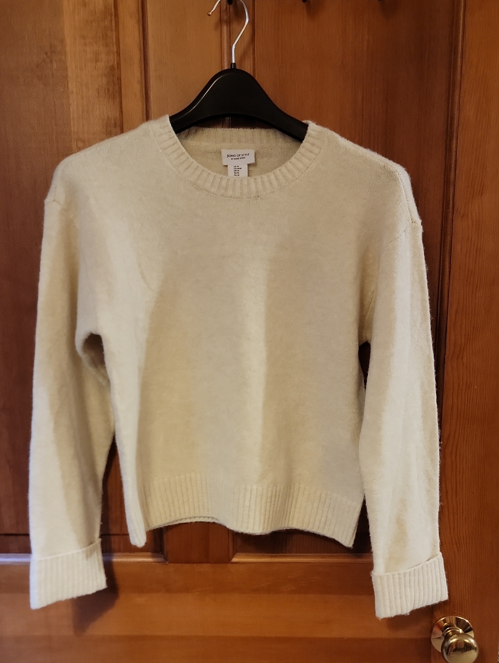 Song of Style Revolve Ivory Cream Boxy Knit Crewneck Sweater Medium M
